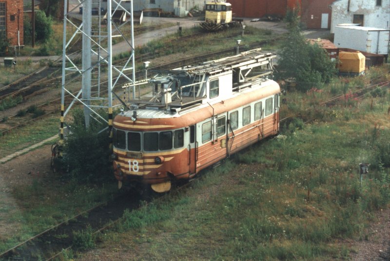 Oberleitungs-Prfzug Tkv 18 der VR am17.07.2000 in Turku.