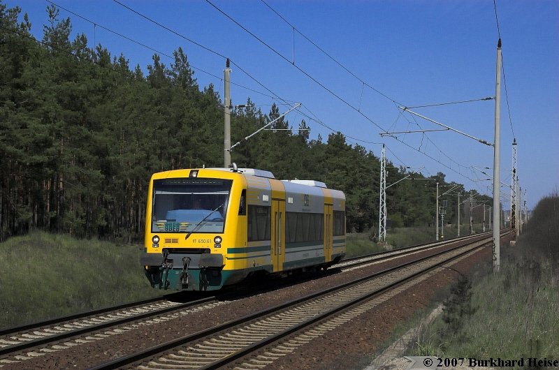 ODEG 650 061 am 14.4.2007 zwischen Eberswalde und Bernau KBS 203.