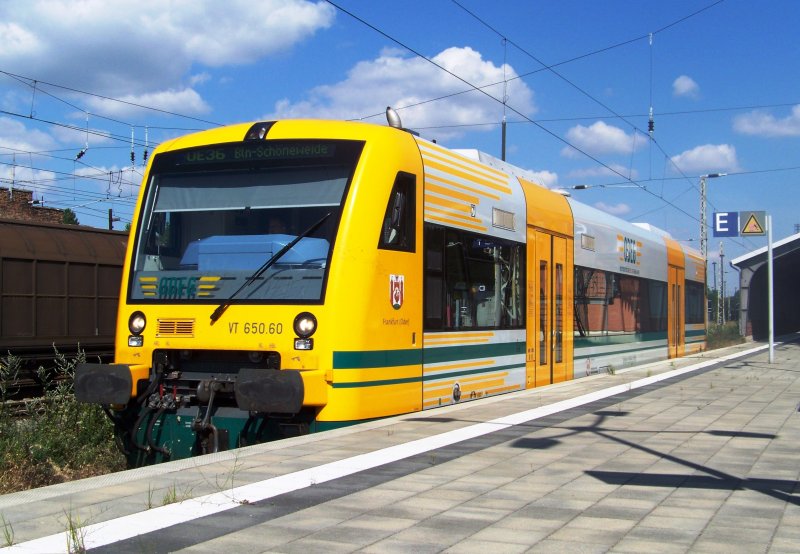 ODEG (OE 80418)nach Berlin Schneweide in Frankfurt/Oder. Datum: 01.07.2008