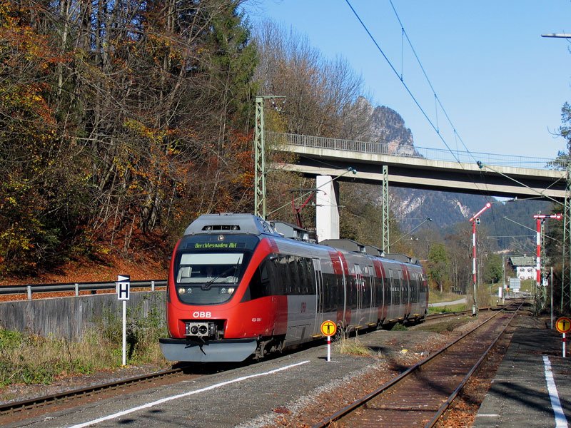 BB 4024 006 als RB 5063 Saalfelden - Berchtesgaden bei Einfahrt in Bischofswiesen; 26.10.2008
