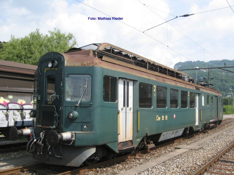 OeBB BDe 4/4 641 (ehem. SBB BDe 4/4 1641) am 09.06.07 in Oensingen bereit gestellt, fr eine Extrafahrt, die am Sonntag Folgte.