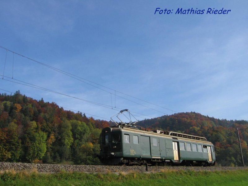 OeBB- Extrazug zwischen Fischenthal und Bauma am 11.10.08 BDe 4/4 1632 der Swiss Train