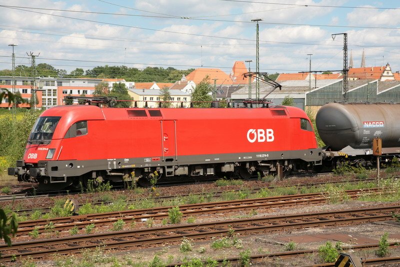 BB Lok 1116 274-0 in Regensburg. 05.08.2008