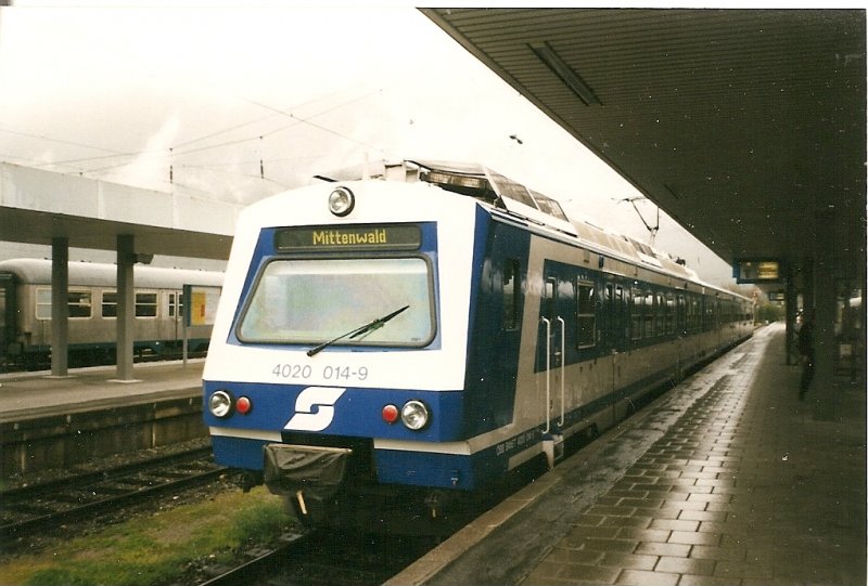 BB-Triebwagen 4020 014 im Mai 1998 in Garmisch Partenkirchen.