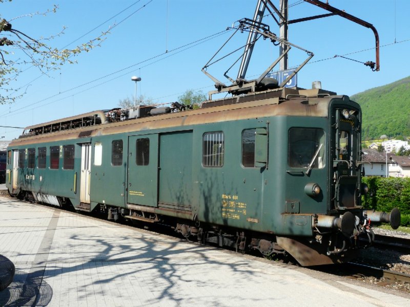 OeBB - Triebwagen BDe 4/4 651 im Bahnhof von Oensingen am 06.05.2008