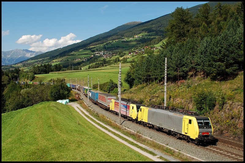 sterreichurlaub 2008 - Dt 189: Eine Dt 189er haben am 02.September 2008 einen Gterzug bis nach Brenner befrdert. Aufgenommen bei Matrei(a.B.).