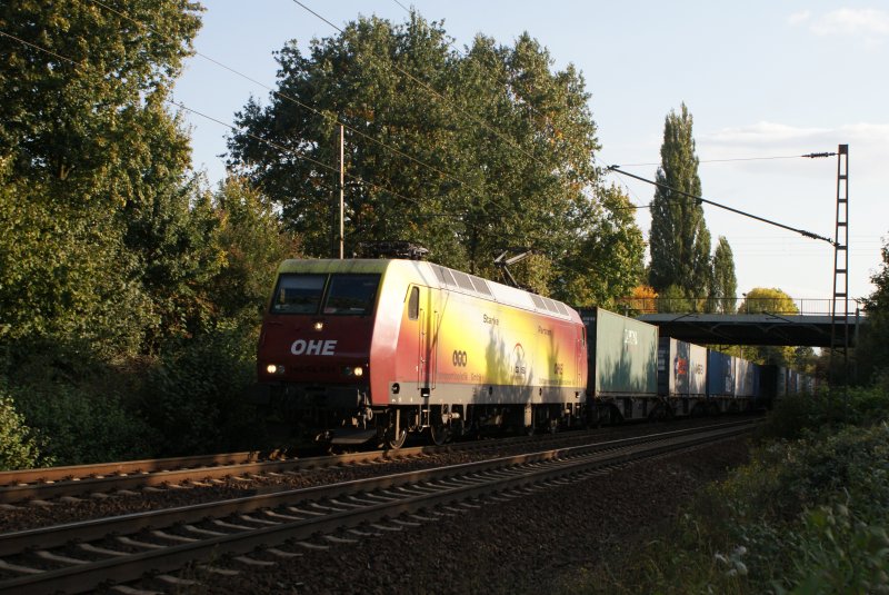 OHE 145 Cl-031 mit Containerzug in Limmer am 02.10.2008