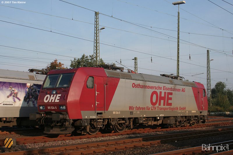 OHE 185 534 am 23.09.2007 in Bremerhaven-Lehe. www.bahnpix.de