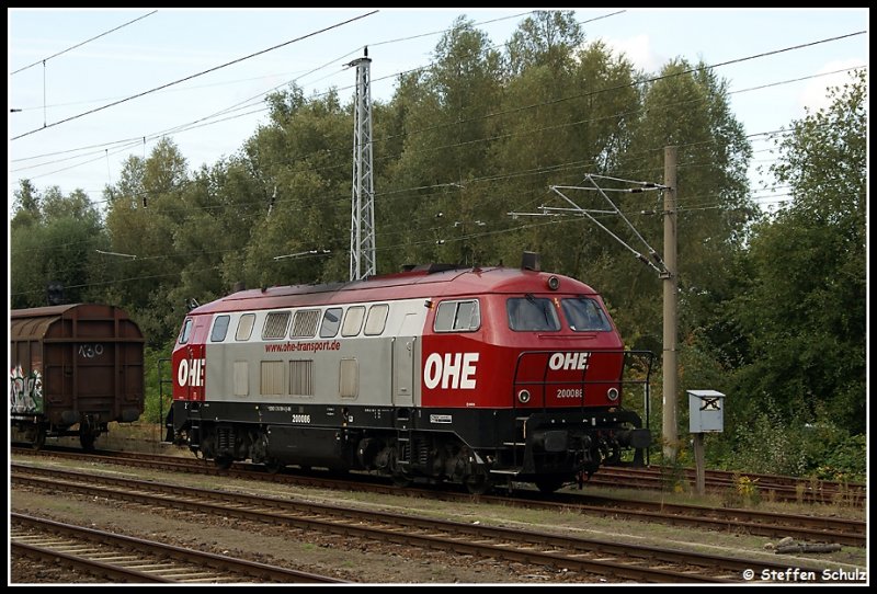 OHE 200086 stand am 25.09.09 in Rostock Bramow abgestellt.