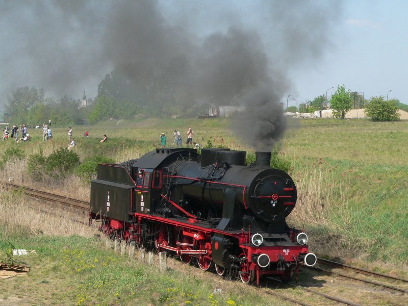Ok 22 31 auf der Dampflokparade am 28.4.2007 in Wolsztyn.