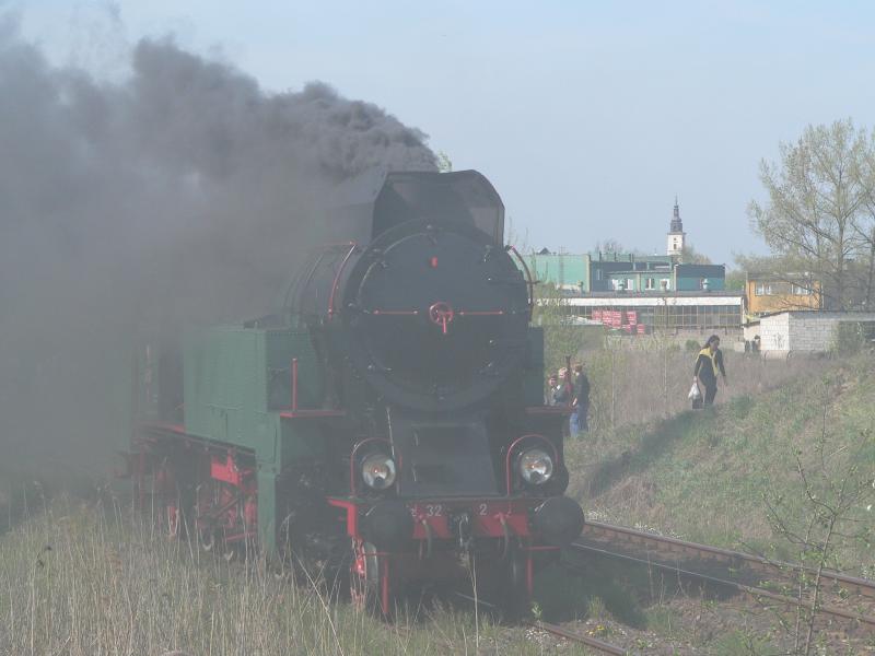 Okz 32-2 am 30.4.2005 auf der Dampflokparade in Wolsztyn.