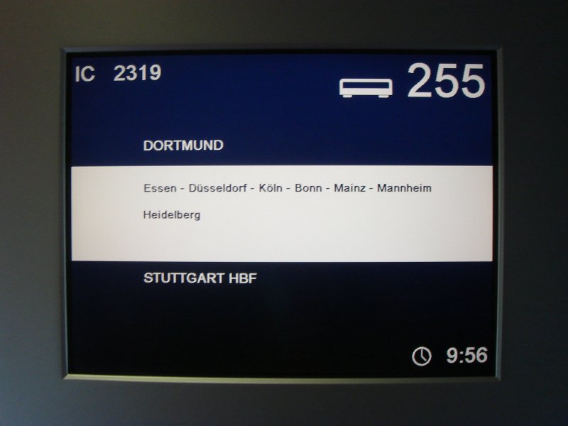 ON 255 des IC 2319 von Dortmund nach Stuttgart HBf. Aufgenommen am 15.05.07