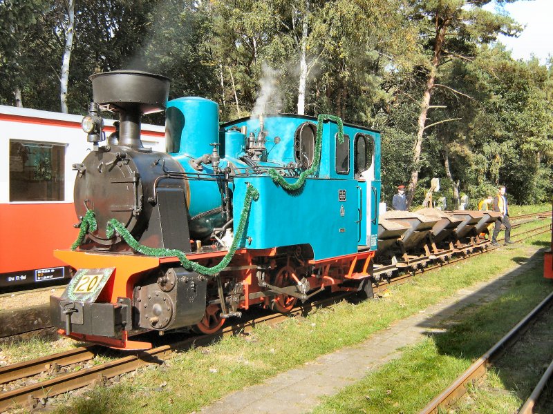 Parkeisenbahn Berlin, ehem. Tr�mmerlok 44 im Bhf Bahnbetriebswerk, Sommer 2007