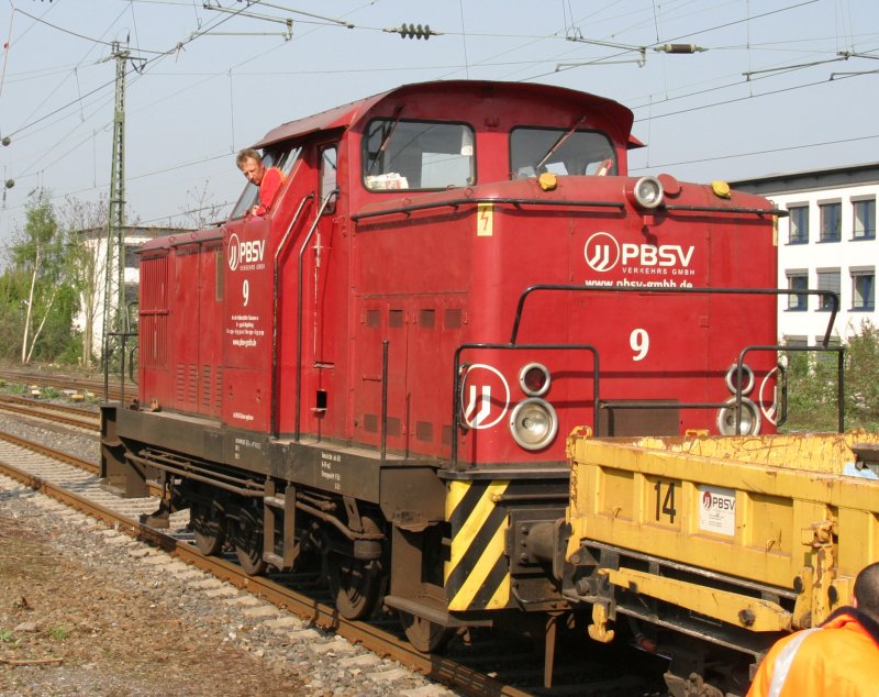 PBSV Lok 9 am 18.4.09 bei Bauarbeiten im Essener HBF