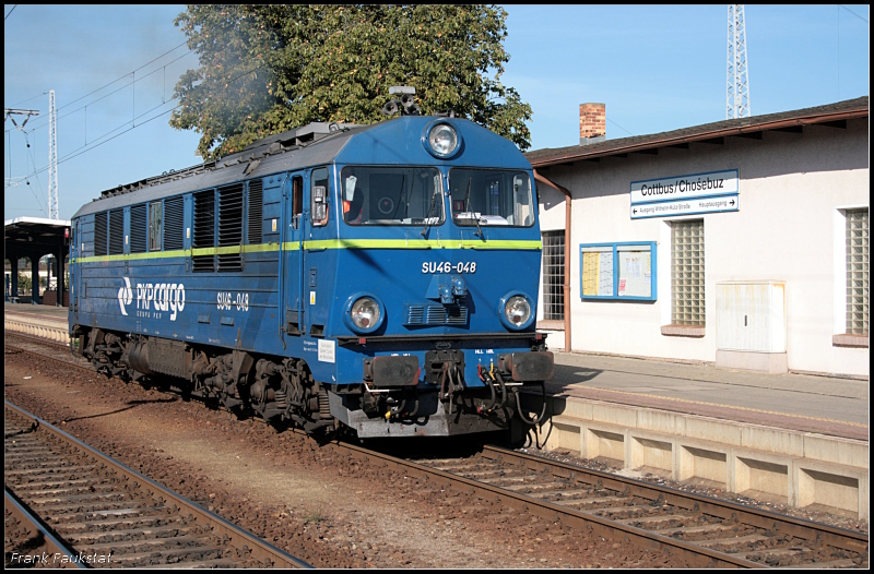 PKP cargo SU46-048 rangiert im Bahnhofsbereich (Cottbus 19.09.2009)