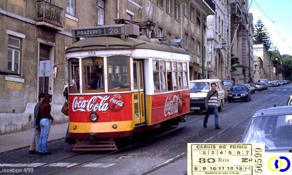 Portugal,Lissaboner Tram ( El�ctrico ) im April`99
