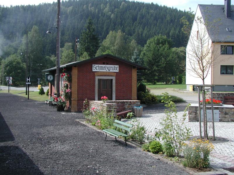 Pressnitztalbahn,Haltepunkt Schmalzgrube am 12.08.04