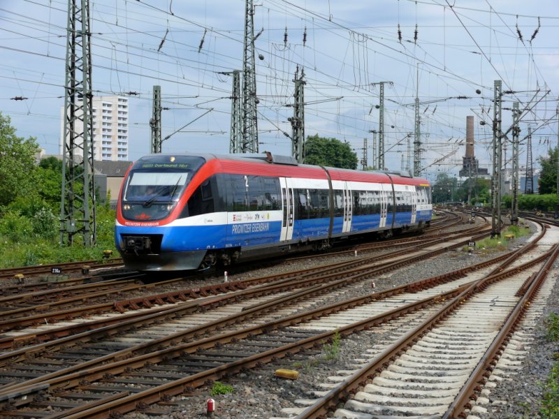 Prignitzer Eisenbahn bei der Einfahrt in den Dortmunder Hauptbahnhof am 17.5.2009