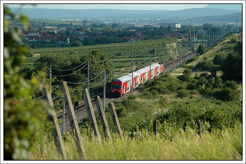R 2228 von Wiener Neustadt nach Wien Floridsdorf, aufgenommen auf Hhe des Sdportal des Busserltunnels zwischen Pfaffsttten und Gumpoldskirchen am 24.6.2007.