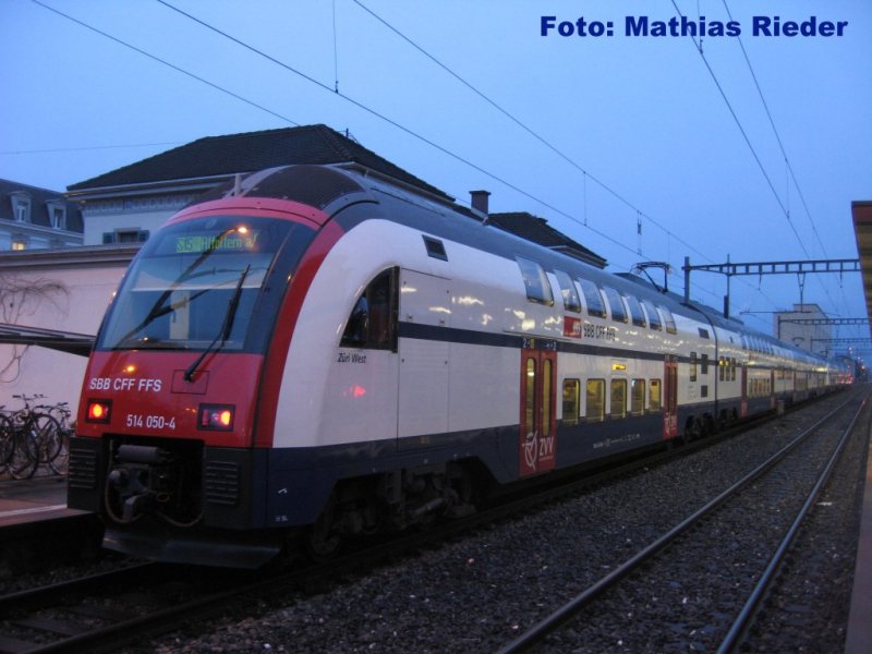 RABe 510 050-4  Zri-West  am Schluss der S 15 nach Affoltern a. A. am 10.03.09 in Uster