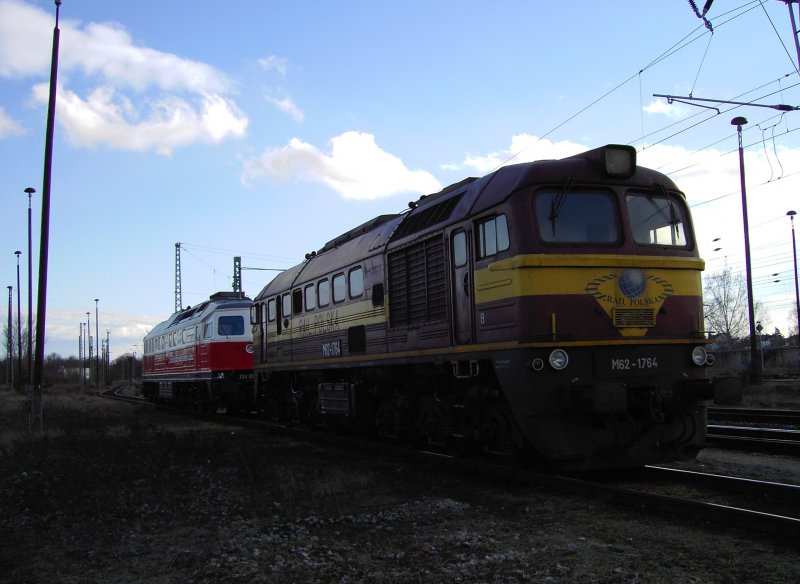 Rail Polska M62-1764 am 13.03.2008 im DB-Bahnhof Guben