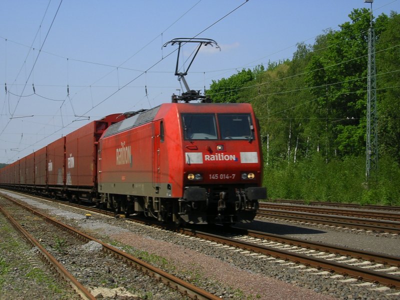 Railion 145 014-7 mit GZ in Richtug Hamm.(09.05.2008) 