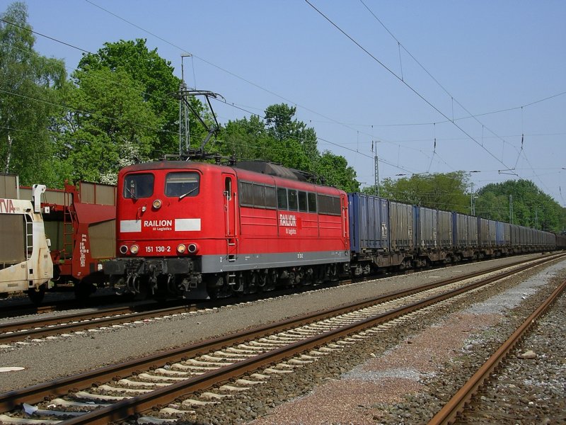 Railion 151 130-2 mit GZ in Hamm - Pelkum nach Oberhausen.(09.05.2008) 
