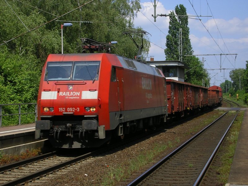 Railion 152 092-5 mit GZ nach Hamm.(20.05.2008)