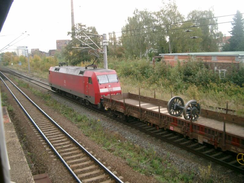 Railion 152 160-8 in Markranstdt Richtung Leipzig-Leutzsch/Leipziger Gterring im Herbst 2004