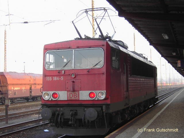 Railion 155 184-5 am 26.03.2007 im Bf. Guben