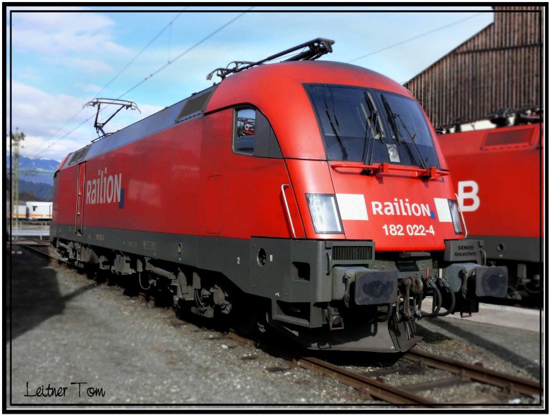 Railion 182 022-4 fotografiert in Knittelfeld (sterreich)11.2.2007