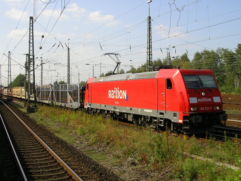 Railion 185 222-7 aus Wanne Eickel mit Gterzug nach Hagen Vorhalle,in BO-Langendreer.(18.09.2008)