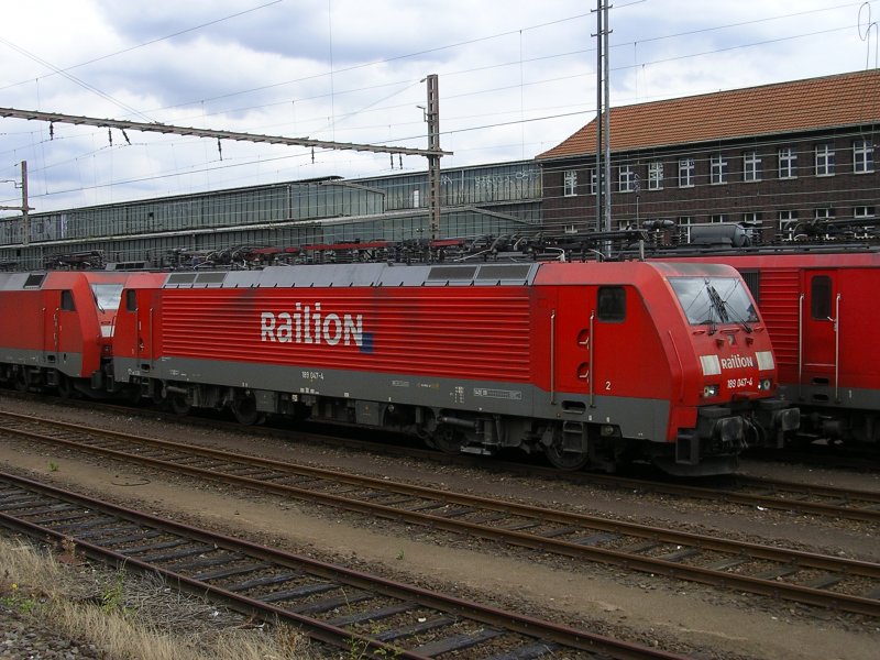Railion 189 047-4 in Wanne Eickel Hbf.abgestellt.(18.08.2008)