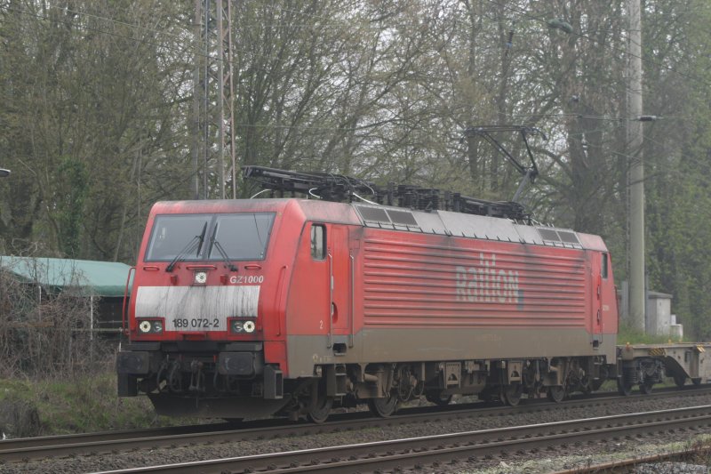 Railion 189 072  GZ1000 am 4.4.09 in Ratingen-Lintorf.Wei einer was GZ1000 heit???