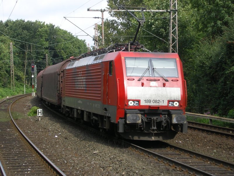 Railion 189 082-1 mit GZ unterwegs nach Hagen Vorhalle.(04.09.2008)