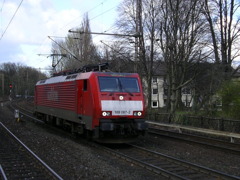 Railion BR 189 067-2 Solo durch BO - Hamme.(04.03.2008)