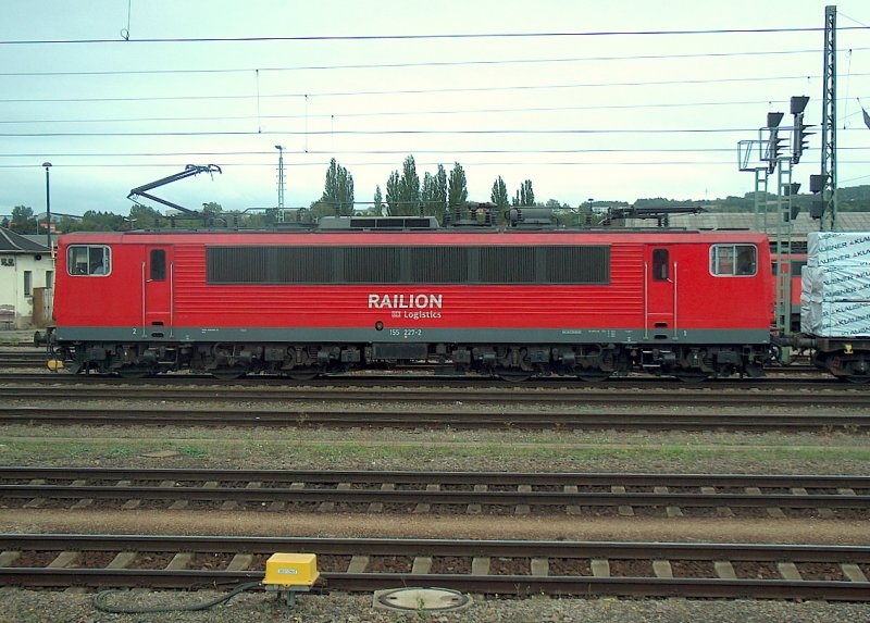 RAILION DB Logistics 155 227-2 in Saalfeld (Saale); 04.09.2008