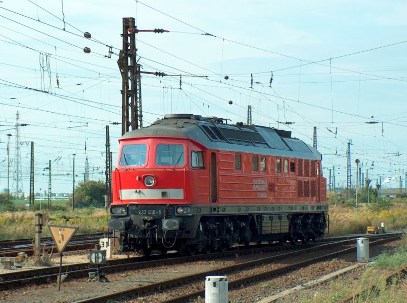 RAILION DB Logistics 232 618-9 in Grokorbetha Rbf; 02.09.2008