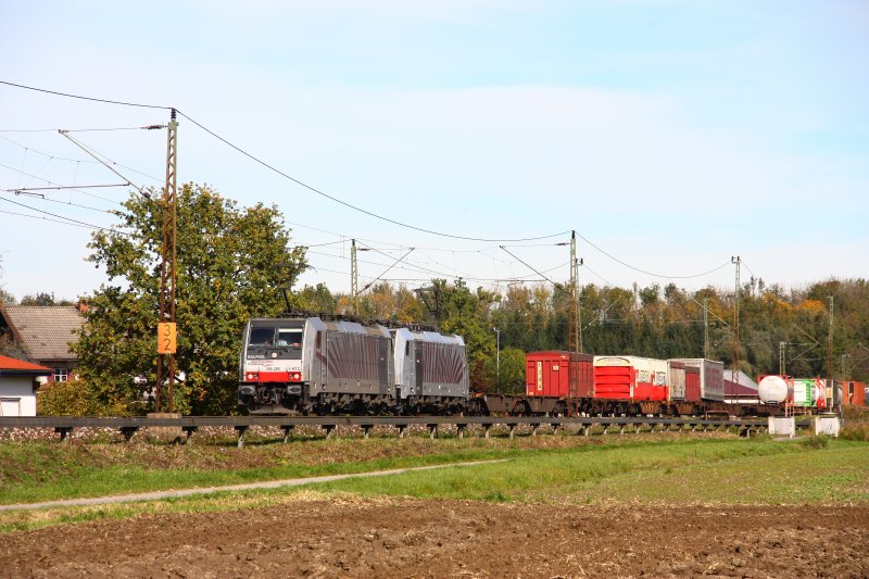 Railpool 186 285 & 282 sdlich Rosenheim auf dem Weg nach Kufstein - 10/10/2012