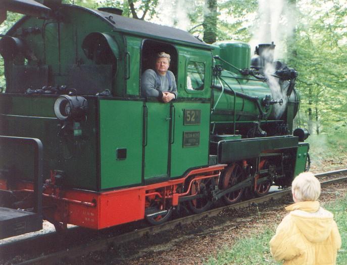 Rasender Roland  nr. 52 bei bf Jagdschloss, 1995.