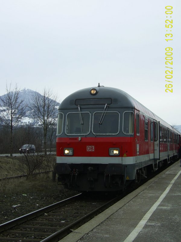 RB 13958 legt am 26.2.2009 einen Halt in Dettingen/Teck ein.