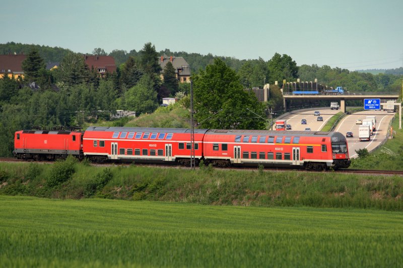 RB 17359, Mittweida-Chemnitz, kurz hinter der berquerung der A4 bei Oberlichtenau, 13.05.09
