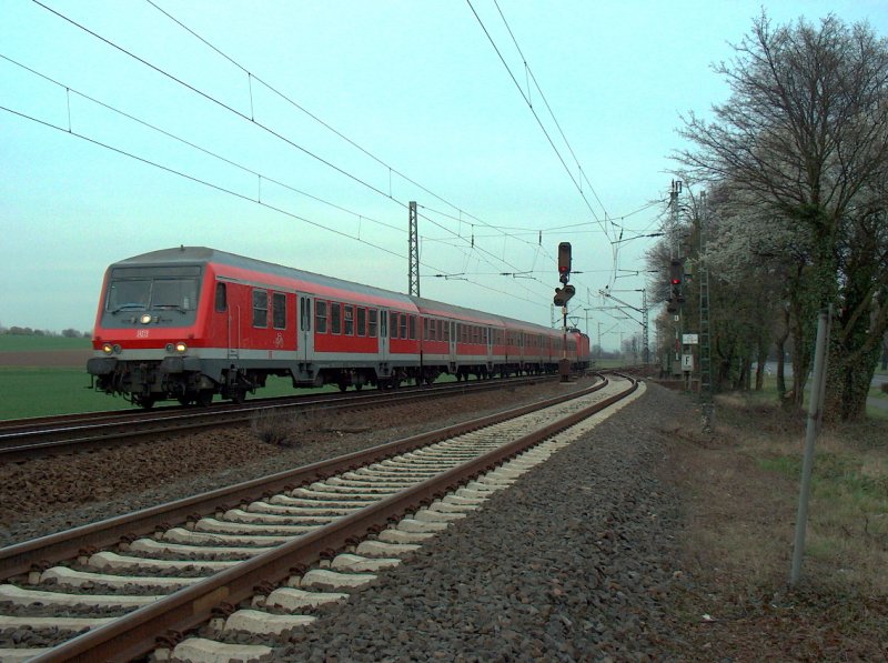 RB von Wiesbaden Hbf nach Koblenz Hbf zwischen Walluf und Eltville; 15.03.2008