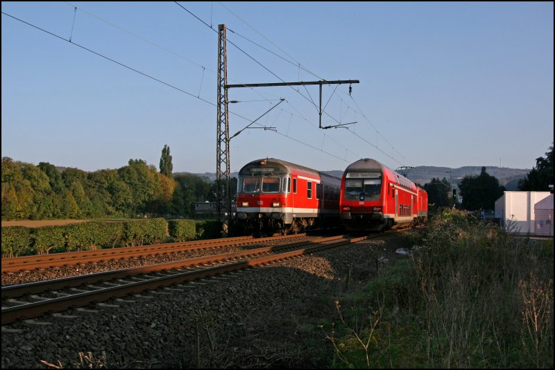 RB91 (RB 39174)  RUHR-SIEG-BAHN , von Siegen nach Hagen, trift bei Hohenlimburg auf die RB56 (RB 39645)  DER ISERLOHNER  nach Iserlohn. (06.10.07)