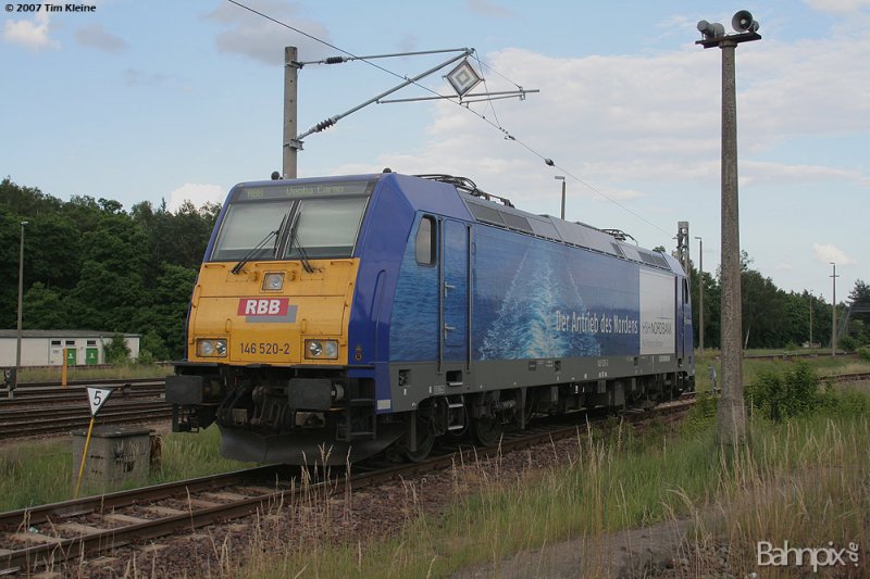 RBB 146 520 am 17.06.2007 in Stendell PCK. www.bahnpix.de