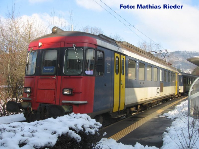 RBe 205 im neuen Bahnhof Thalbrcke am 21.02.09 auf dem Weg nach Oensingen
