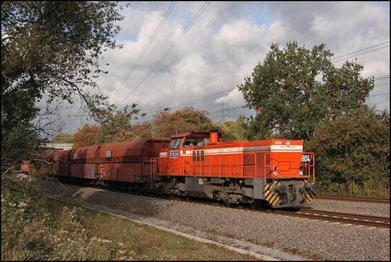 RBH 804 (G1206) trgt noch den alten RAG-Lack und bringt am 02.10.2008 bei Waltrop einen Leerzug in Richtung Hamm(Westf).