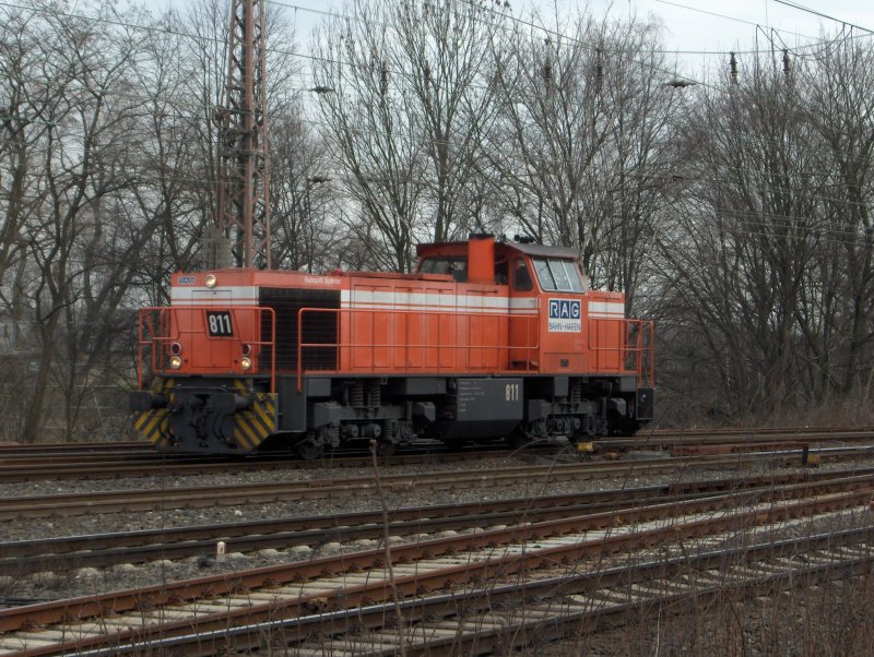RBH 811 (Mak G1206/Bauj. 1998) fhrt soebend in den Gbf Gelsenkirchen Bismarck ein. 23.2.07