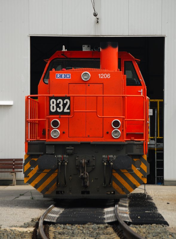 RBH 832 Lokomotive des Typs MAK 1206 am Rangierbahnhof Hagen-Vorhalle.
