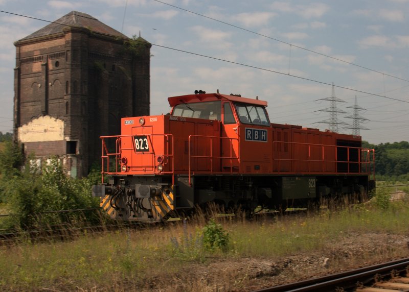 RBH823 durchfährt am 19.06.2008 den ehemaligen HP Wanne-Unser-Fritz.